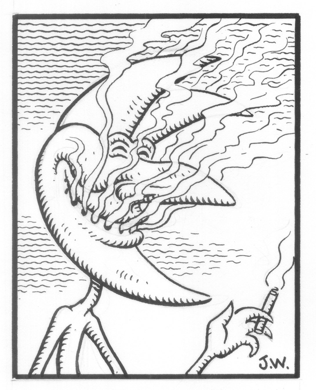 Original pen and ink drawing: YOUR HEART IS HUNGRY FOR HIM