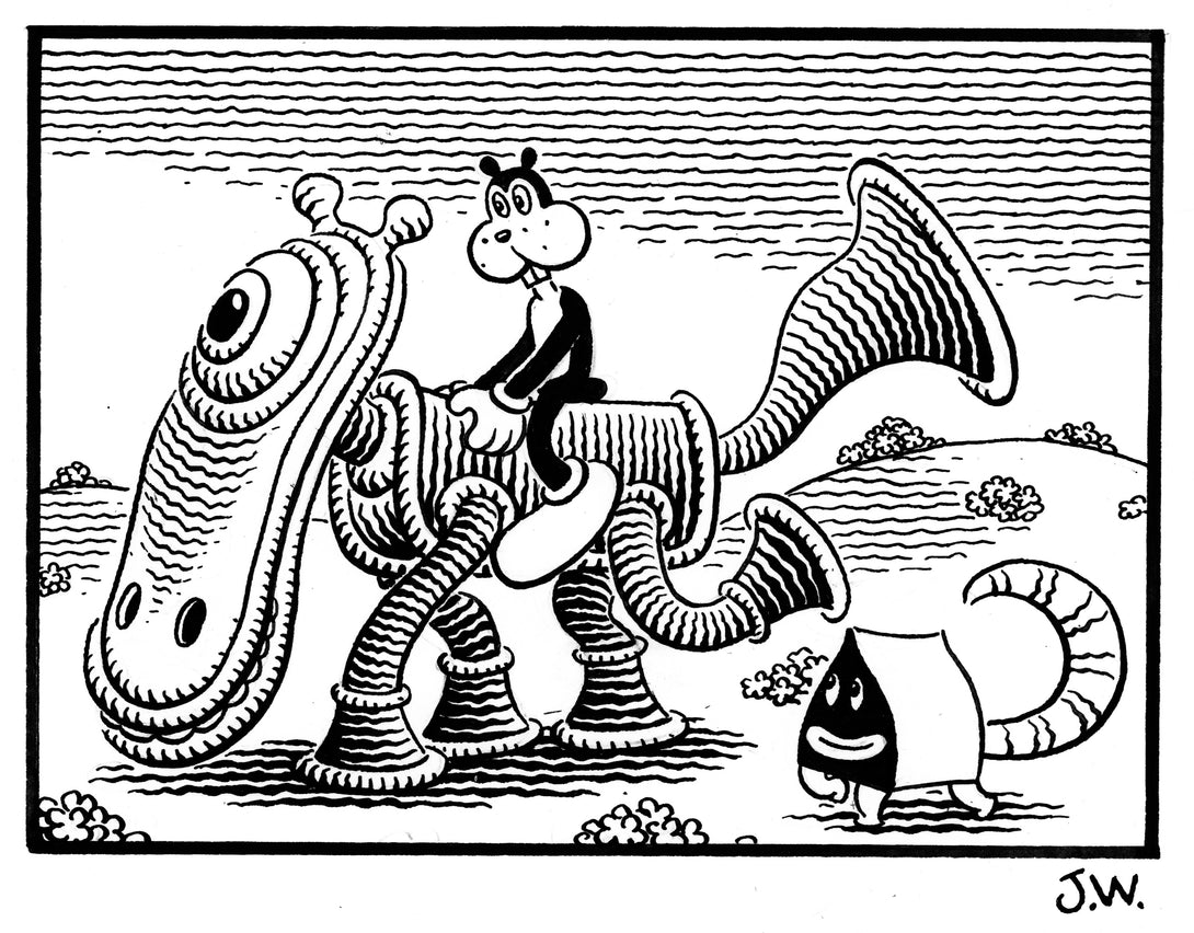 Original art: Pointless (inking exercise)