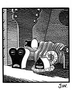 Original drawing for Pupshaw Furioso: Pupshaw Slept in a Special Bed