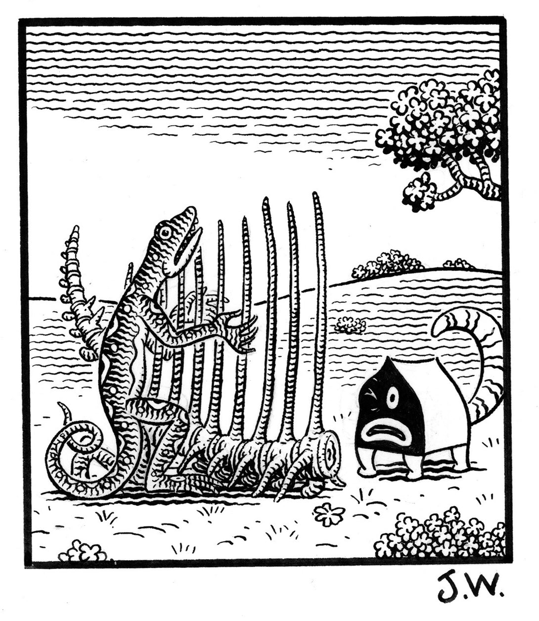 Original drawing for Pupshaw Furioso: When Frank Dies...
